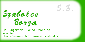 szabolcs borza business card